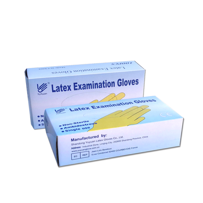 100 Boxes Latex Medical Gloves Long Cuff Powder Free Cream