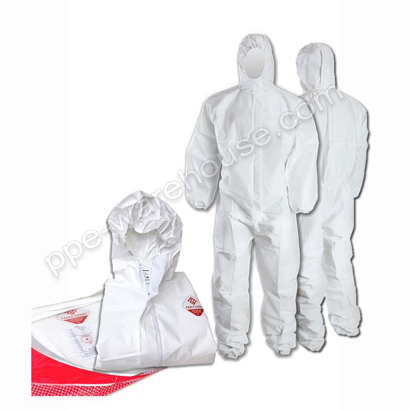100 X Coverall Hooded Overalls Type 5 Isolation Non-Woven
